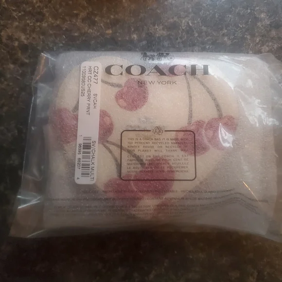 Coach Heart-Shaped Cherry Print Coin Purse - Picture 5 of 9